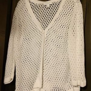 CJ Banks White knit Cardigan